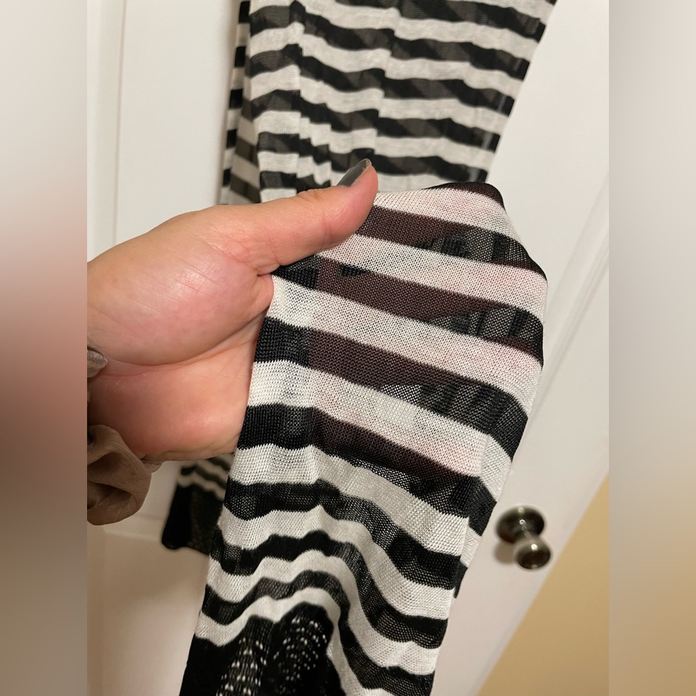 Black + White Stripes scarf made in India